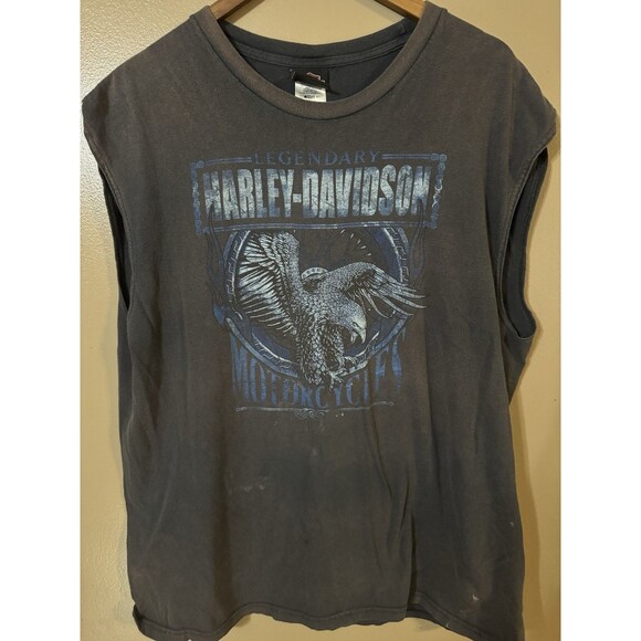 Harley Davidson Vintage Cut Off Biker Tee Bowling Green KY Size XL - Picture 1 of 6